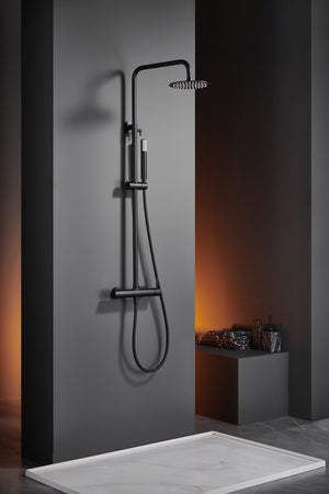 Matte Black Single Handle Shower Set Modern Design, view 3