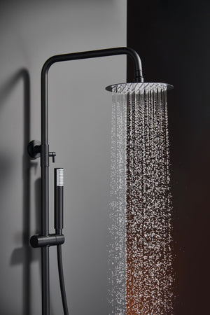 Matte Black Single Handle Shower Set Modern Design, view 4