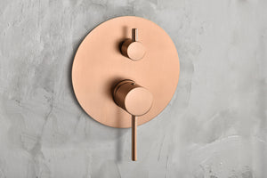 Brushed Rose Gold Built-in Shower Set Single Lever, view 4