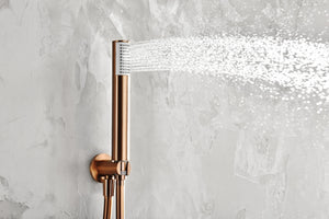 Brushed Rose Gold Built-in Shower Set Single Lever, view 3