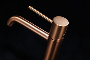 Monza Brushed Rose Gold Single Handle Basin Faucet, view 4