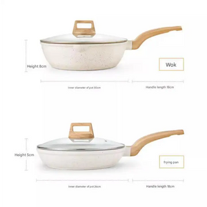 4 Piece Non Stick Cookware Frying Pan Soup Pot Set - Cookware set