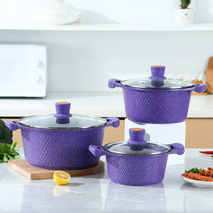 6-10 Piece Aluminum Non Stick Pot Frying Pan Cookware Set - Cookware set