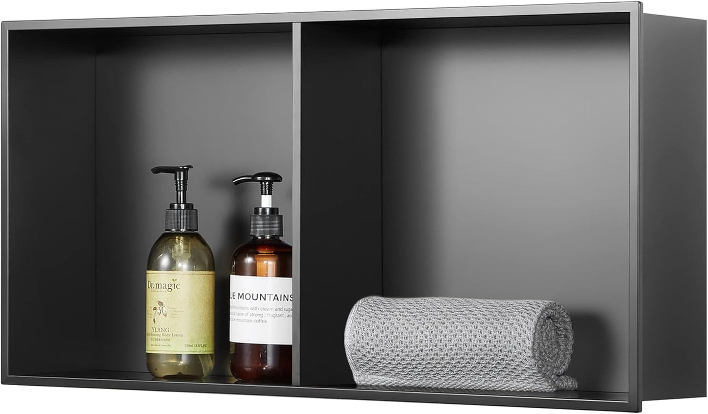 Stainless Steel Wall Inserted Double Shelves Storage