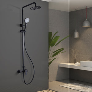 Matte Black Single Handle Shower Set Modern Design, view 2