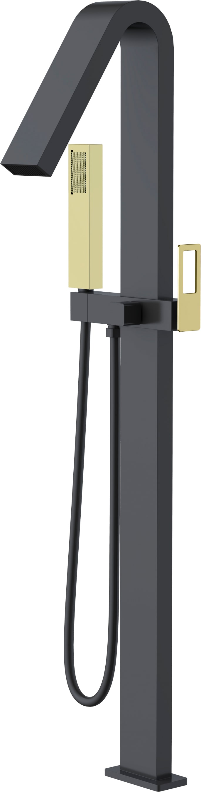 Faucet Bathtub Freestanding Sweden Black Gold Shiny | IMEX