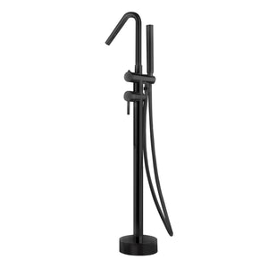Black Freestanding Bathtub Faucet Single Lever Modern, view 3