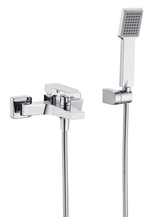 Chrome Single Handle Shower Kit Modern Minimalist Design, view 2