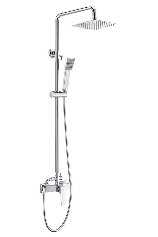 Chrome Single Handle Shower Set Modern Minimalist Design, view 2