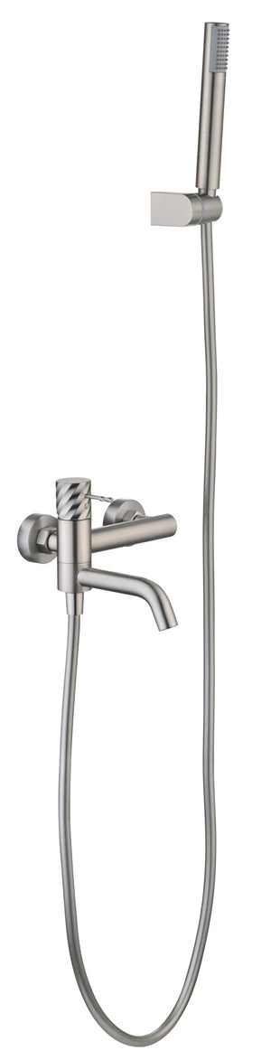 Bless Brushed Nickel Single Lever Bath and Shower Kit, main product view