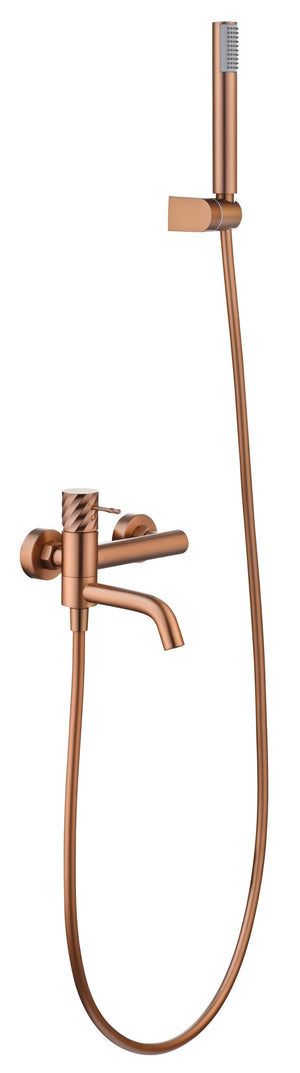 Bless Brushed Rose Gold Single Lever Bath and Shower Kit, main product view