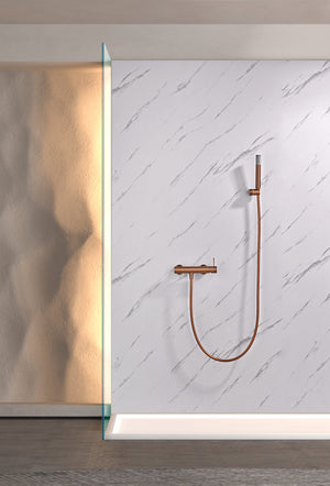 Bless Brushed Rose Gold Single Lever Shower Kit, view 3