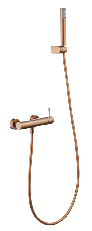 Bless Brushed Rose Gold Single Lever Shower Kit, main product view
