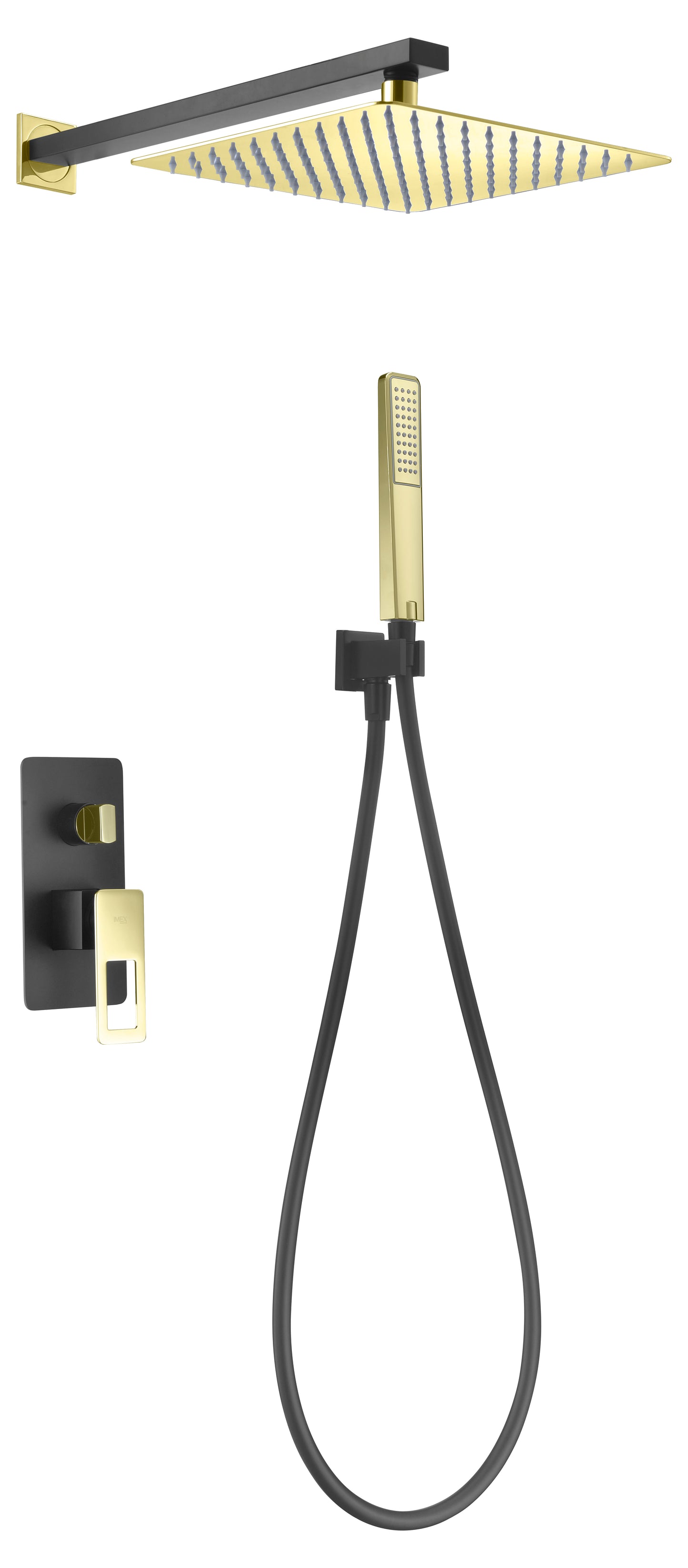 Set Shower Concealed Single-Handle Sweden Black Gold | IMEX