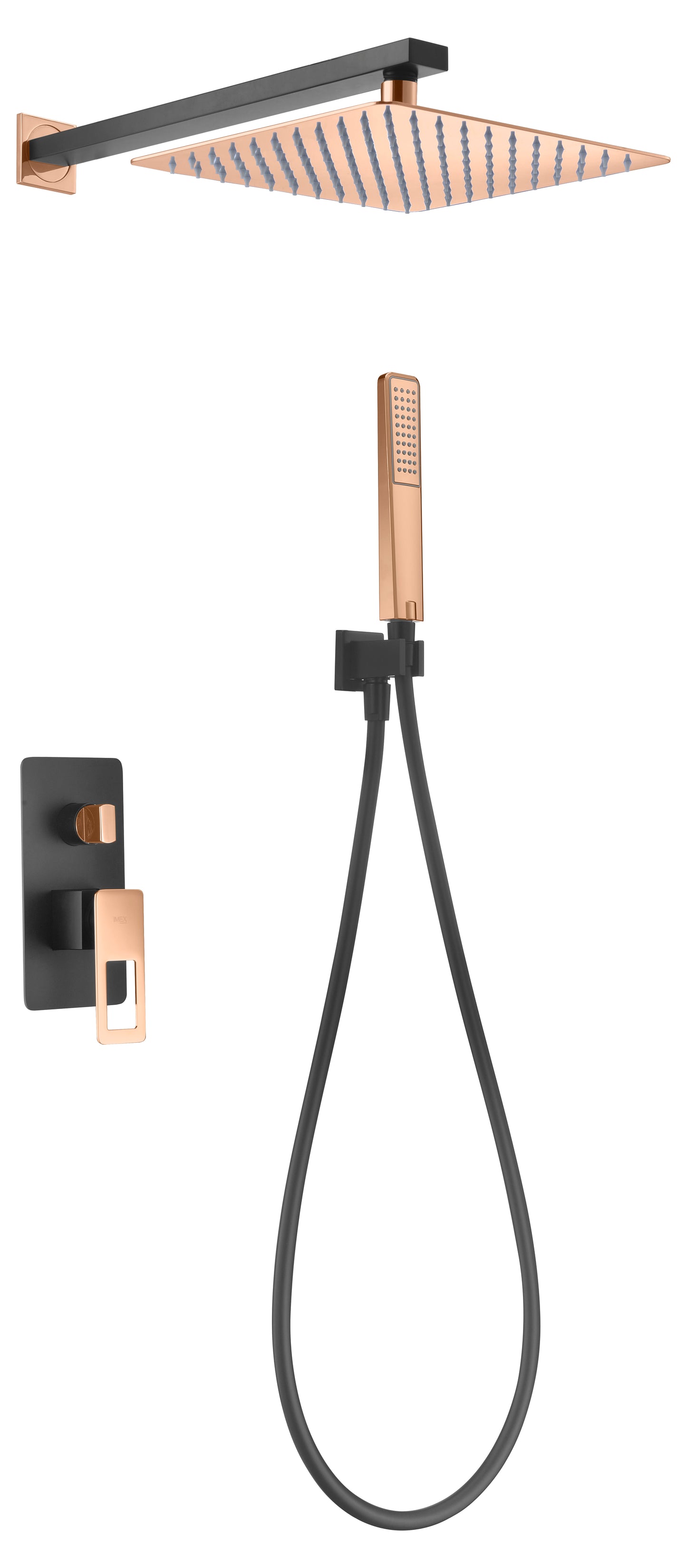 Set Shower Concealed Single-Handle Sweden Black Rose | IMEX