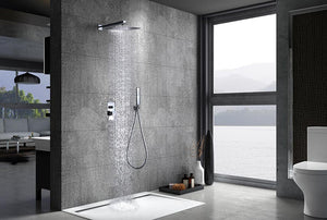 Chrome Single Handle Recessed Shower Set Sweden Series, in a bathroom setting