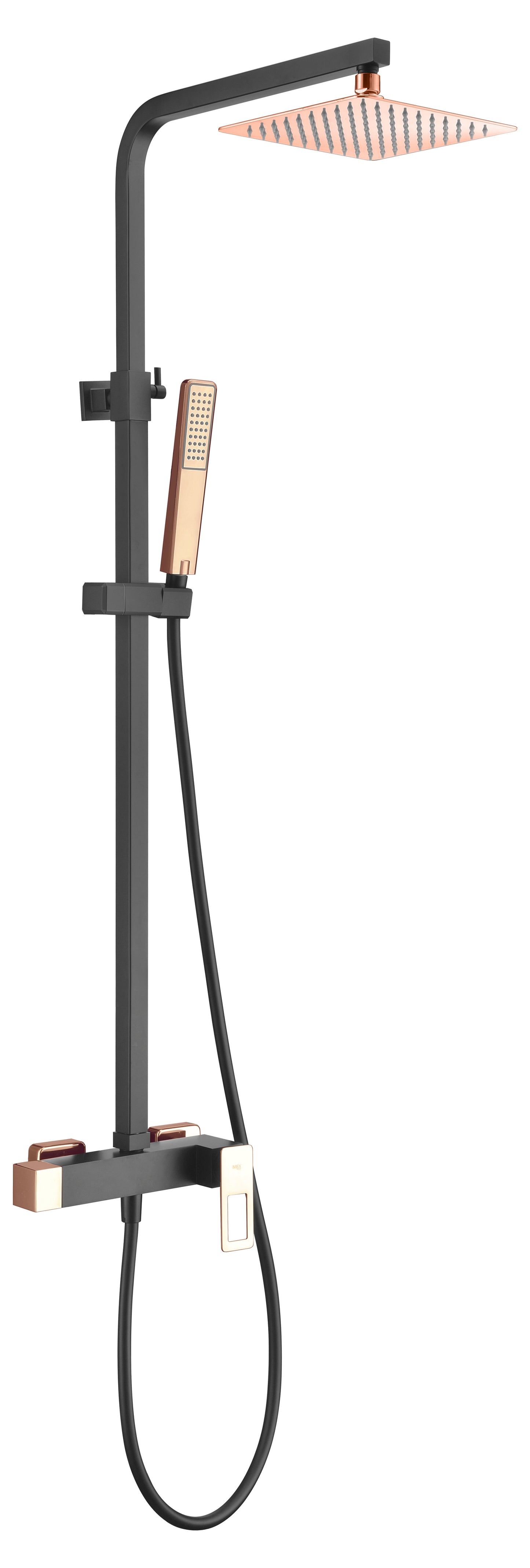 Set Shower Single-Handle Sweden Black Rose Gold | IMEX