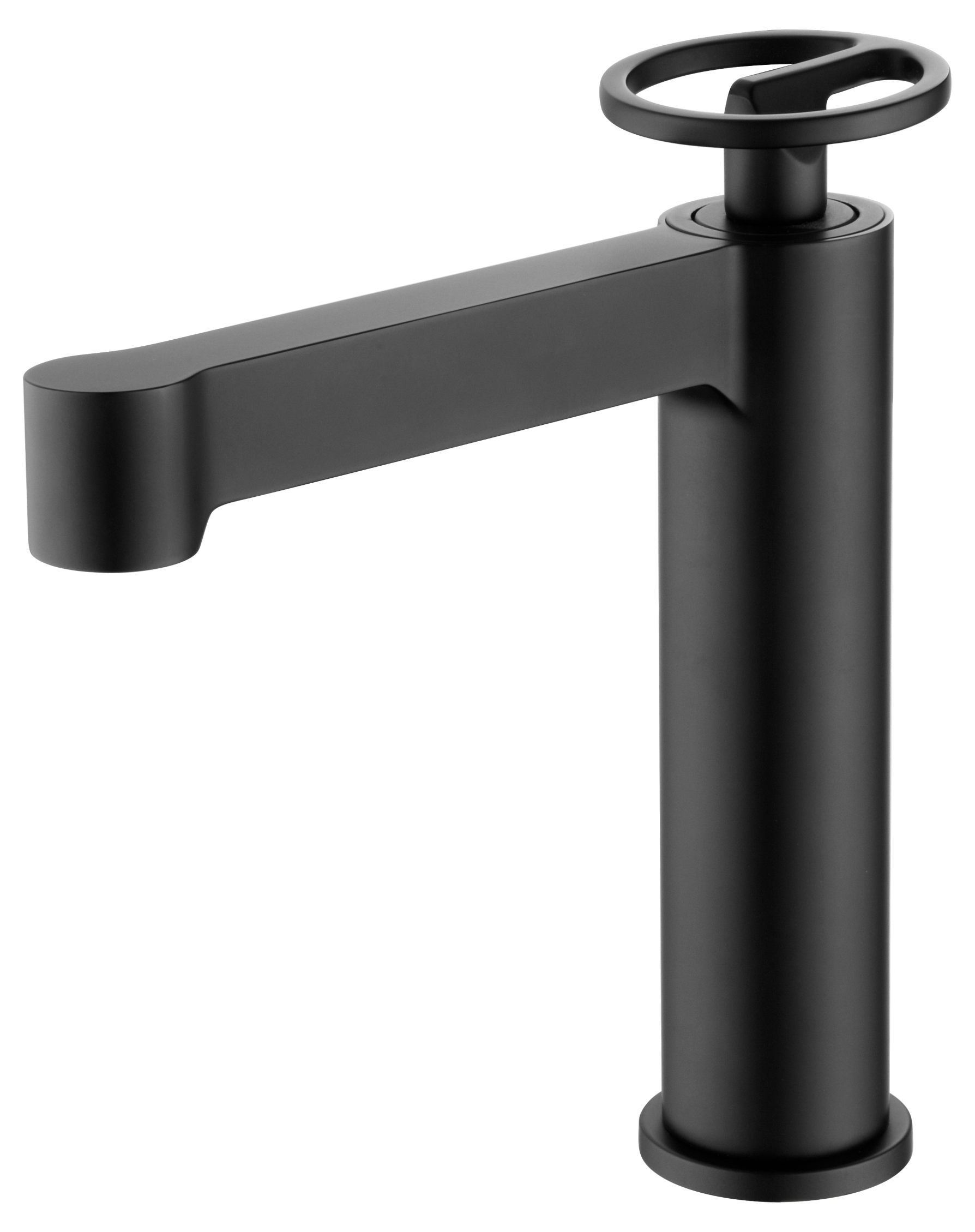 Matte Black Single Lever Basin Mixer Faucet, view 2