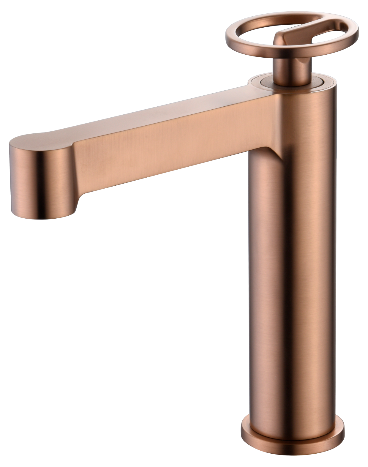 Brushed Rose Gold Basin Faucet Single Lever Modern, view 2