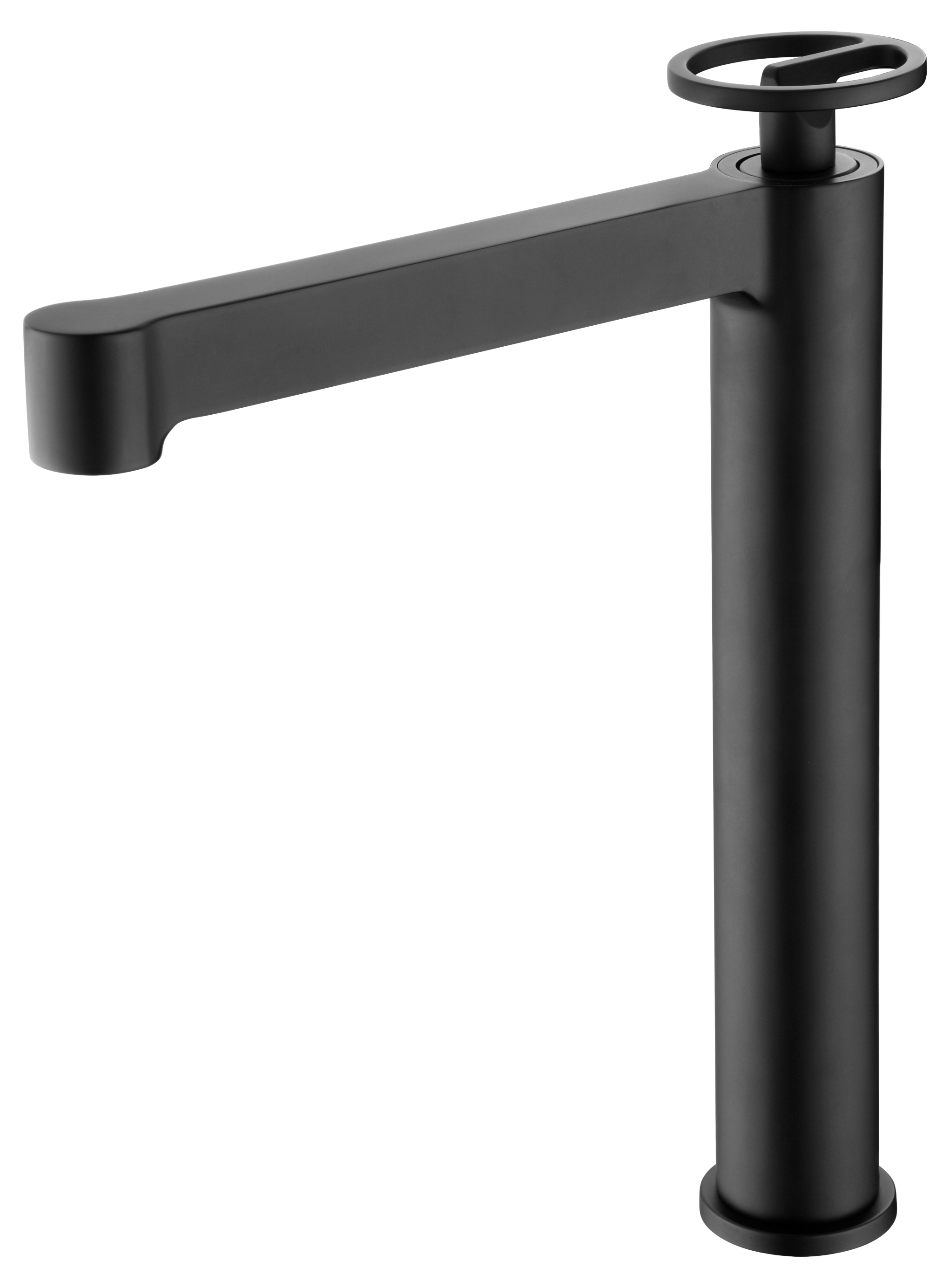 Matte Black Single Lever Basin Mixer Faucet, view 2