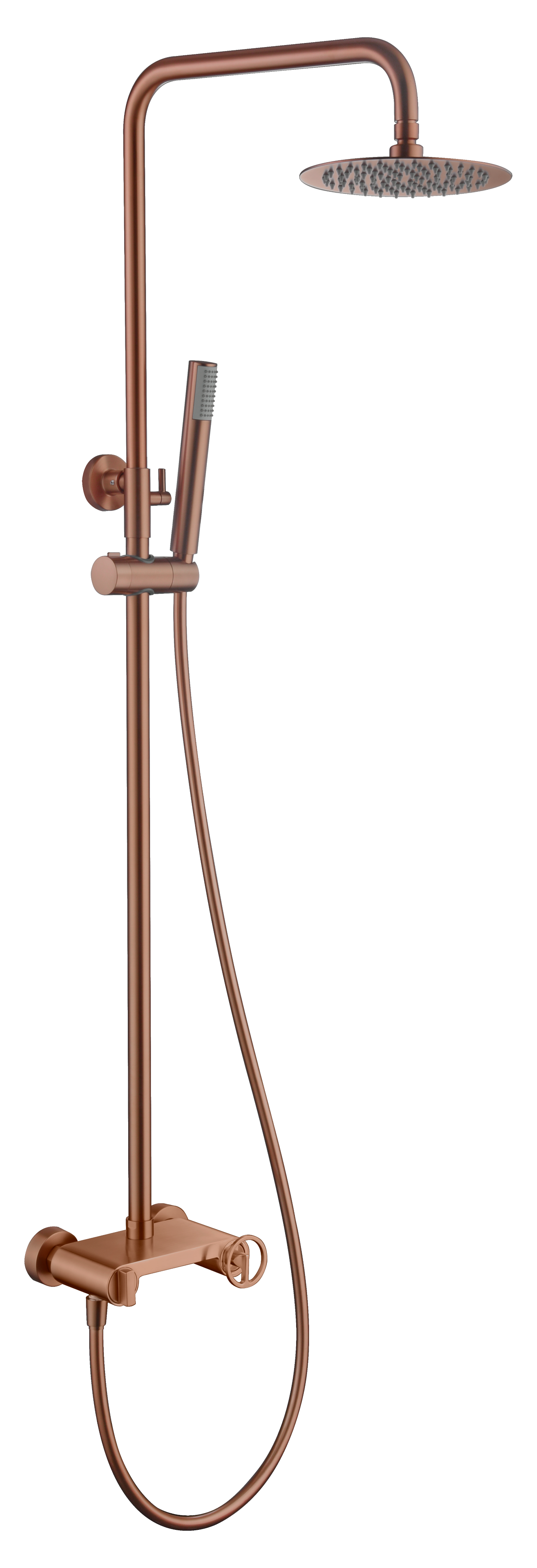 Brushed Rose Gold Single Handle Shower Set, view 2