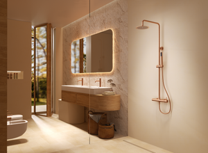 Génova Brushed Rose Gold Single Lever Shower Set, view 4