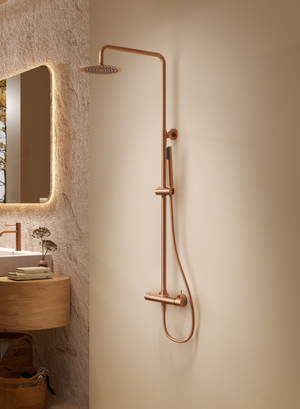 Génova Brushed Rose Gold Single Lever Shower Set, view 2