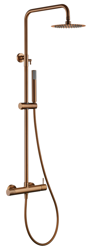 Génova Brushed Rose Gold Single Lever Shower Set, main product view