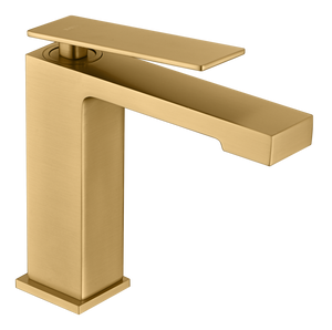 Brushed Gold Single Lever Basin Mixer Faucet, view 2