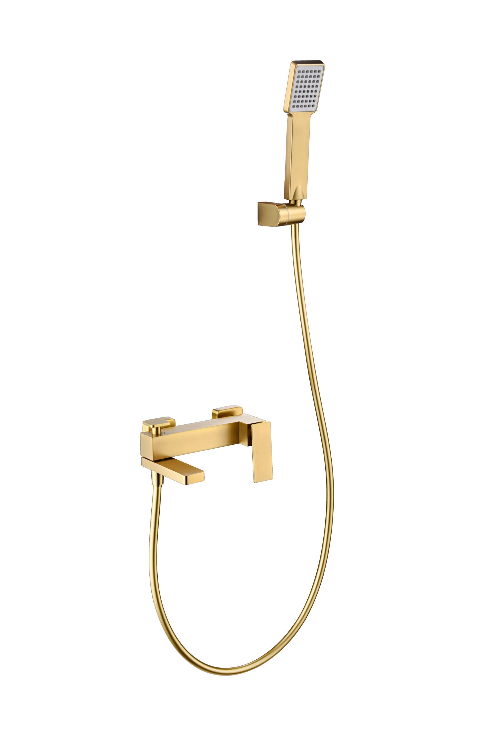 Brushed Gold Single Lever Shower Set Modern Bath Kit, view 2