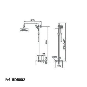 Matte Black Single Handle Shower Set Roma, view 3