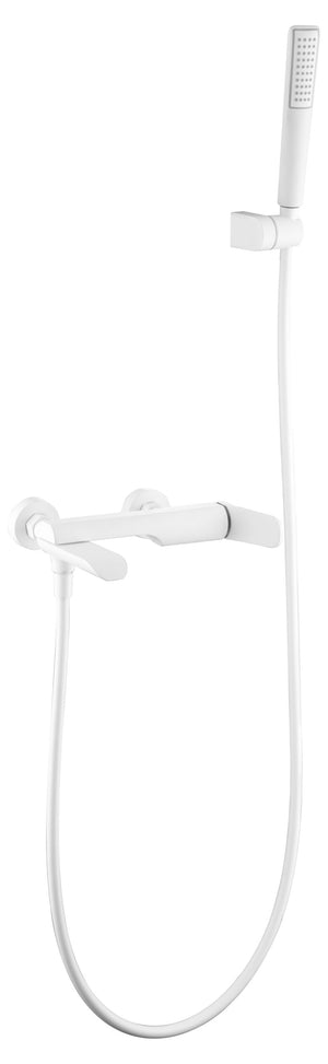 Matte White Single Handle Shower Kit Modern Bathroom, view 2
