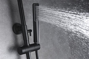 Matte Black Single Lever Shower Set Modern Design, detail view