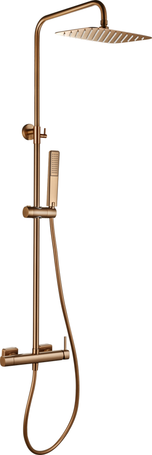 Toscana Brushed Rose Gold Single Lever Shower Set, view 7