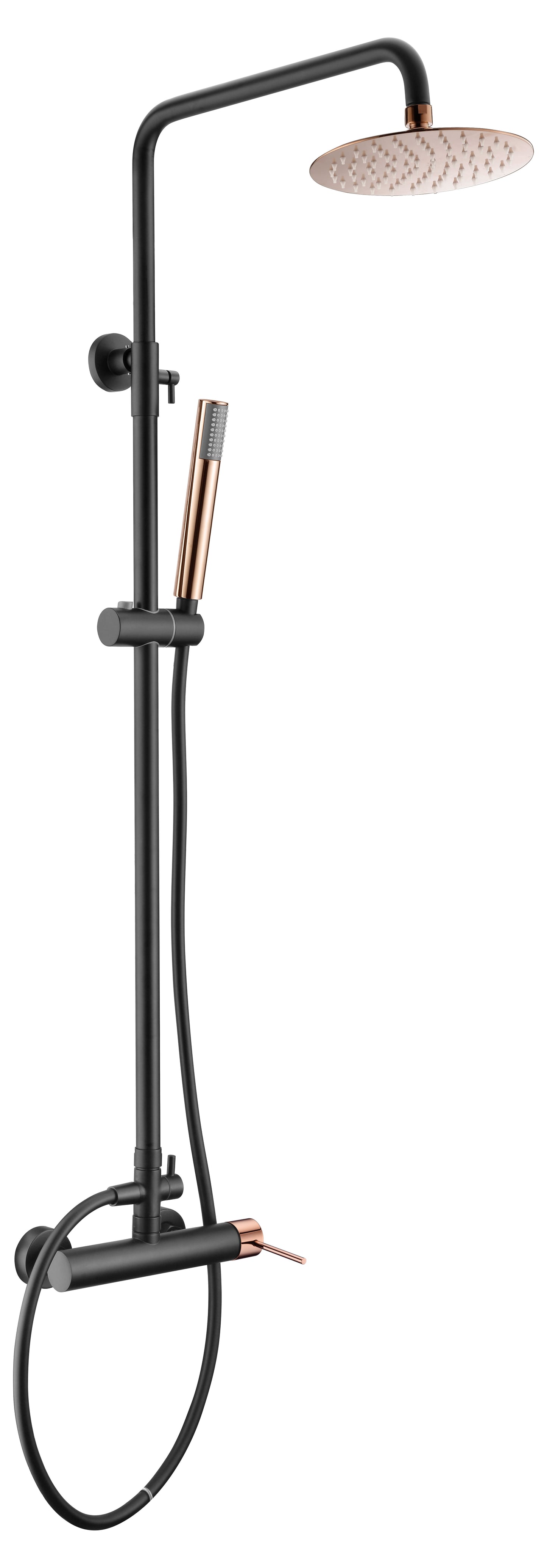 Set Shower Single-Handle Milos Black Rose Gold | IMEX