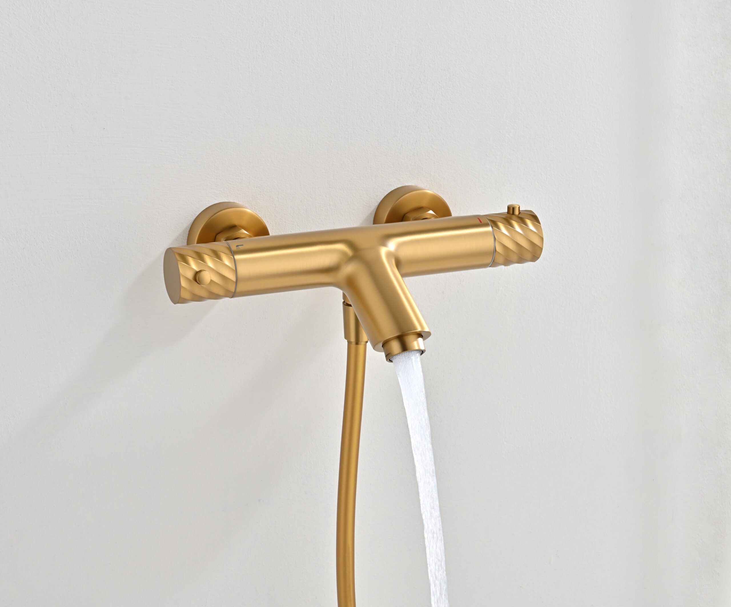 Bless Brushed Gold Thermostatic Bath and Shower Kit, view 2