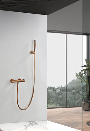 Bless Chrome Thermostatic Shower Set, in a bathroom setting