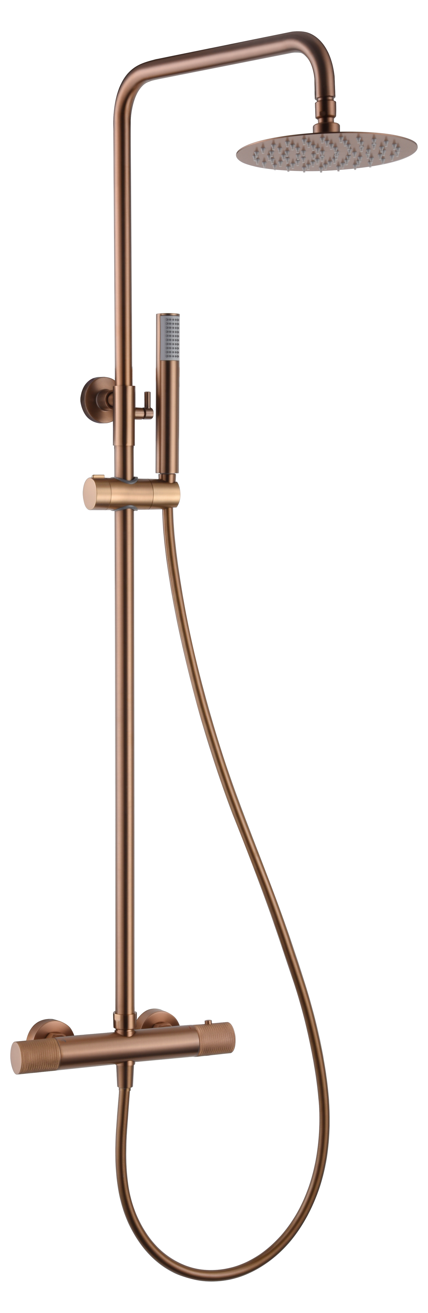 Thermostatic Shower Set Line Brushed Rose Gold | IMEX