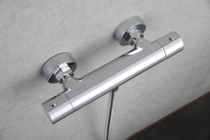 Chrome Thermostatic Shower Set with Temperature Control, detail view