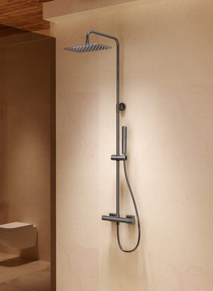 Firenze Brushed Rose Gold Thermostatic Shower Set, view 2