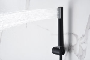 Matte Black Thermostatic Shower Kit Genova Series, handle detail