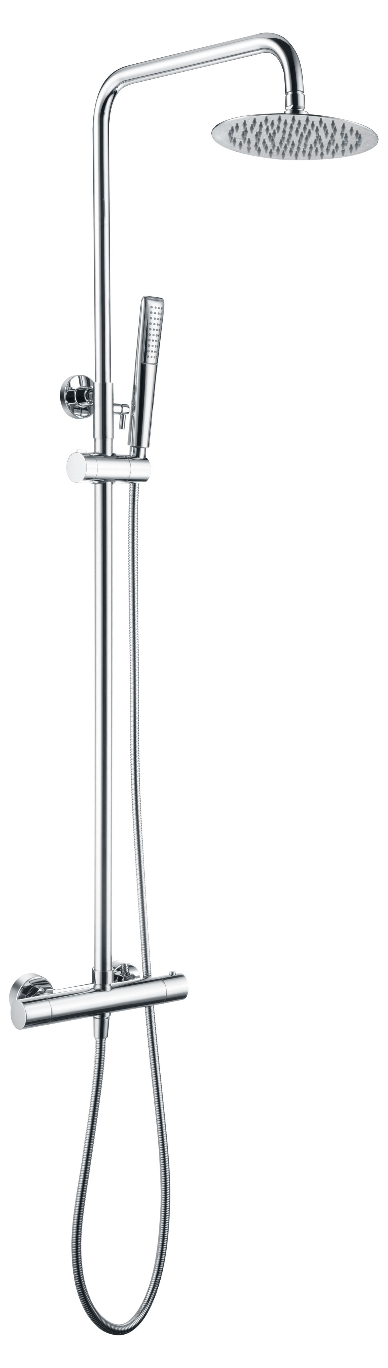Chrome Thermostatic Shower Set with Temperature Control, view 2