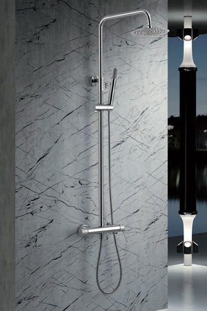 Chrome Single Handle Shower Set Modern Minimalist Design, view 2
