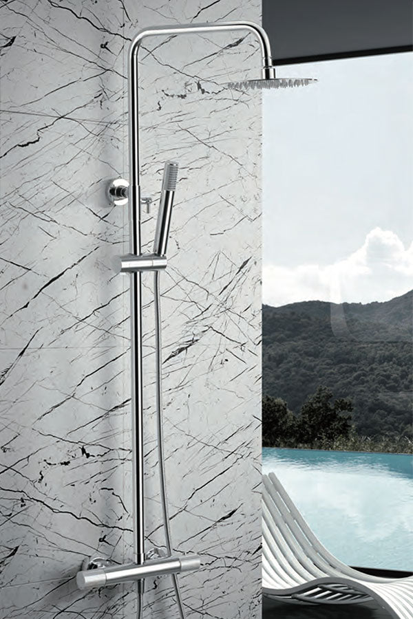 Chrome Thermostatic Shower Set with Modern Design, view 2