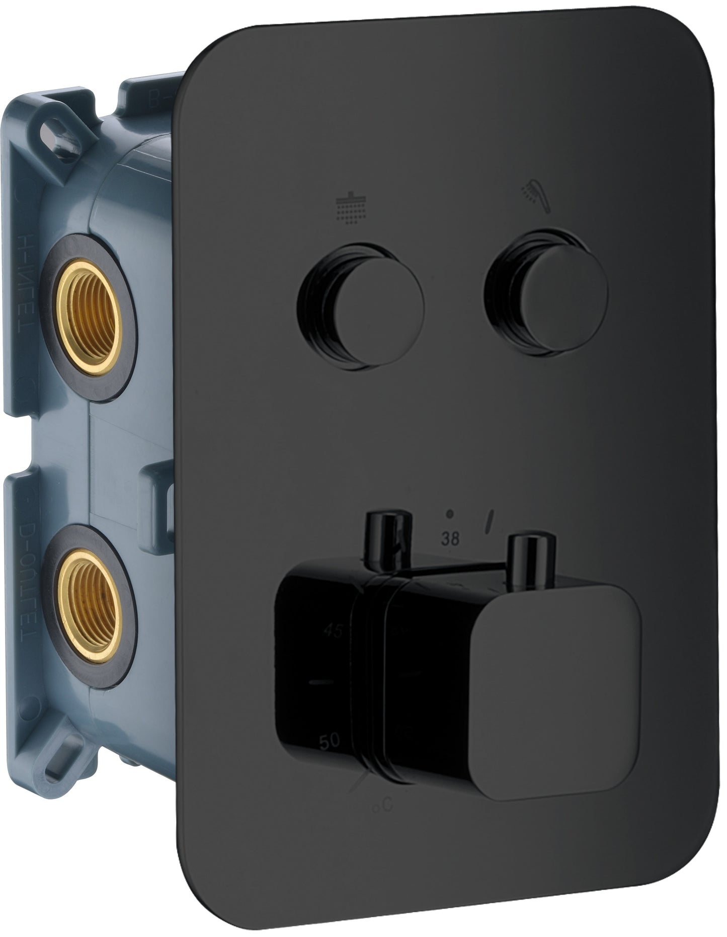 Grifo Empotrado Termostático 2 Vías Negro Mate - Faucet