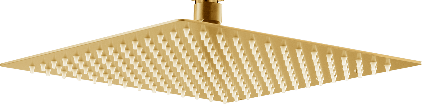Shower Head Square 25X25 Brushed Gold | IMEX