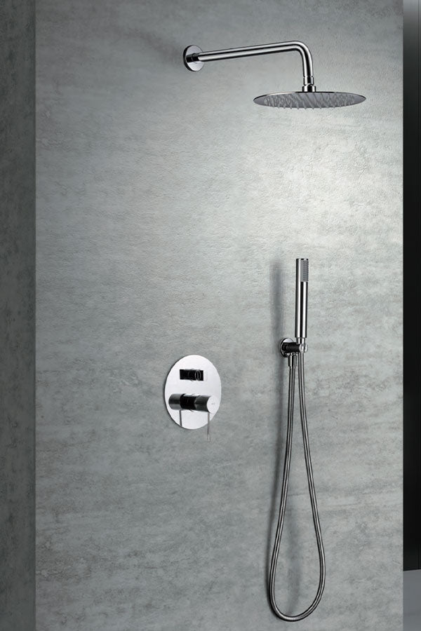 Chrome Single Handle Built-in Shower Set Modern Design, view 2