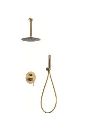 Brushed Gold Single Handle Recessed Shower Set, view 2
