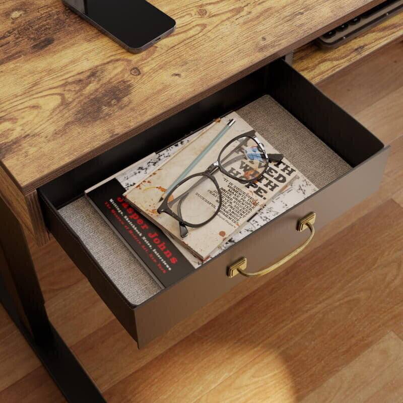 Brooklyn LED Electric Standing Desk with Drawers and Keyboard