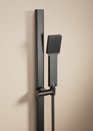 Drava Brushed Nickel Sliding Shower Rail with Hand Shower Holder, view 3